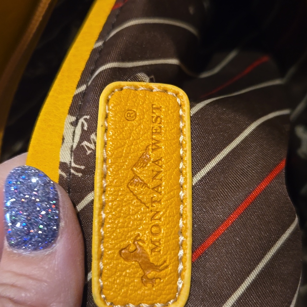 Yellow and Blue Studded Women's Bag, EUC - Picture 6 of 14